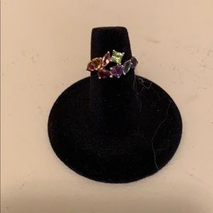 Multi colored gemstone ring